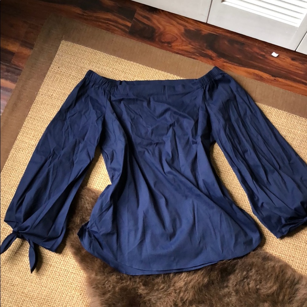 Navy Off the Shoulder